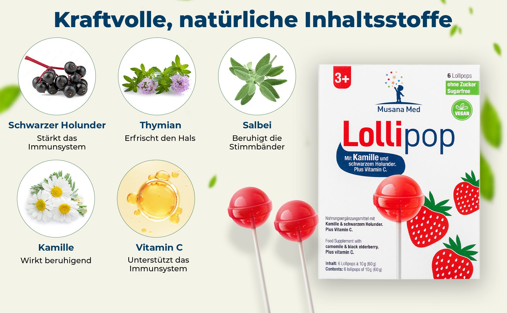 Musana Halsschmerz Bonbon mit Salbei und Kamille